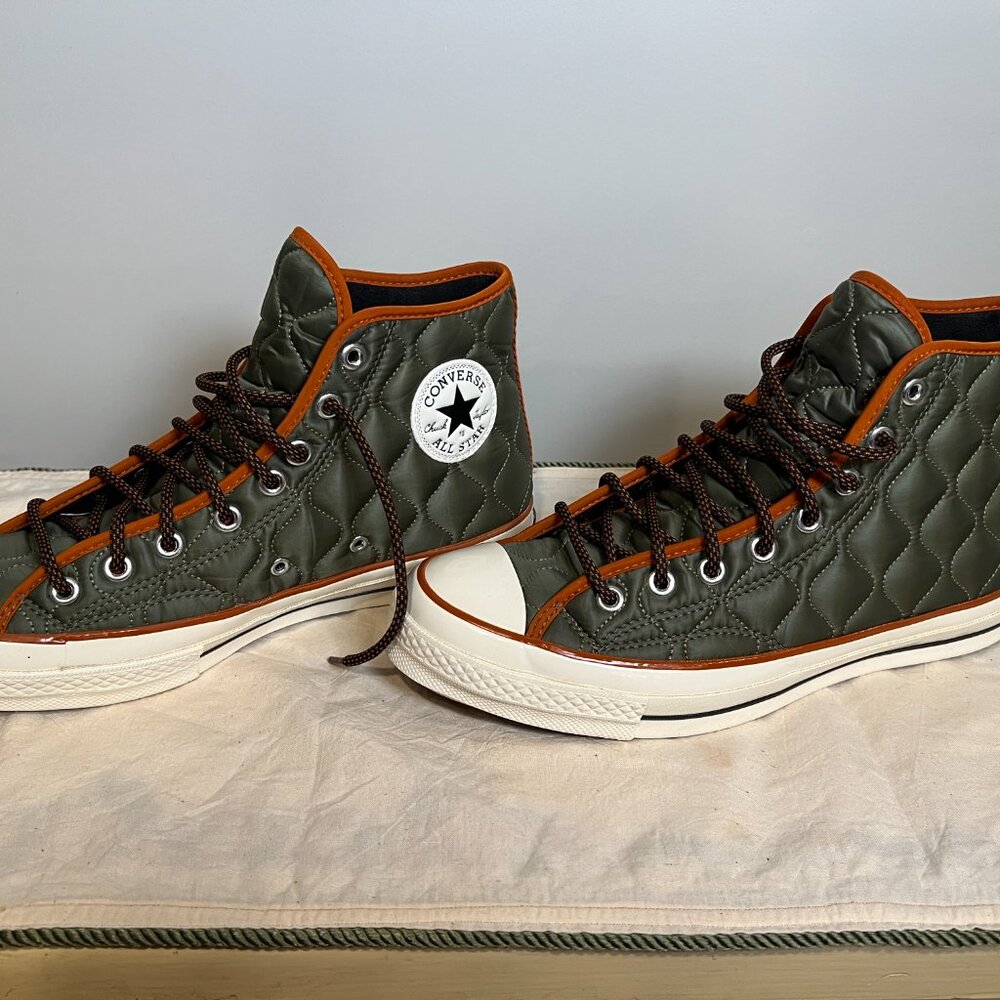 Converse Quilted High-Top Sneakers - Green and Brown - Picture 4 of 7